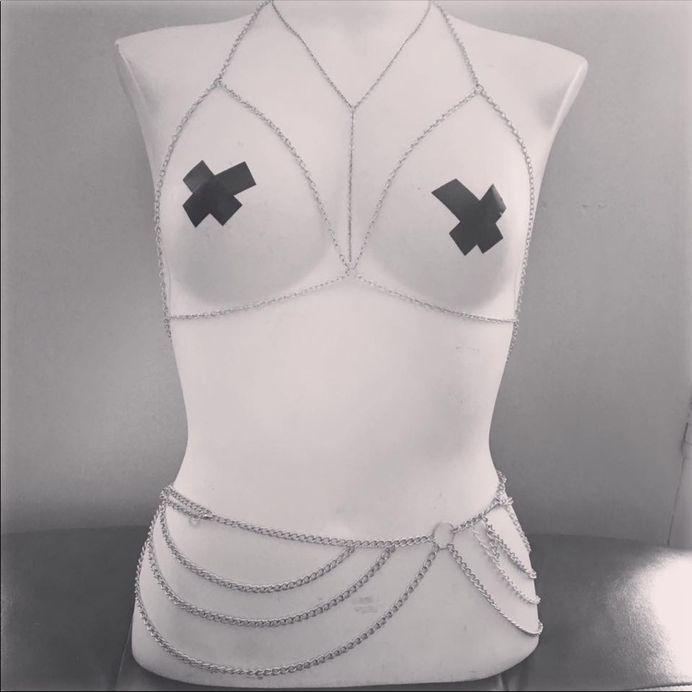 Boho bodychain and belt set